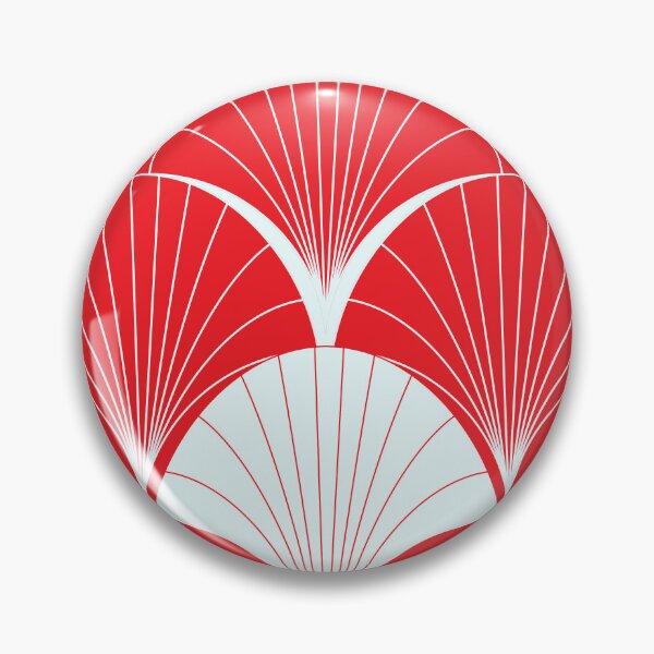 Item preview, Asian Art Deco Red And White Fan Pattern designed and sold by DEC02.