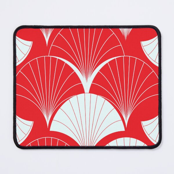 Item preview, Asian Art Deco Red And White Fan Pattern designed and sold by DEC02.