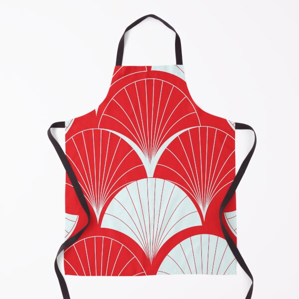 Item preview, Asian Art Deco Red And White Fan Pattern designed and sold by DEC02.