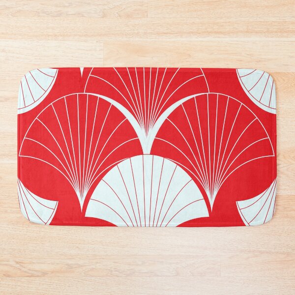Item preview, Asian Art Deco Red And White Fan Pattern designed and sold by DEC02.