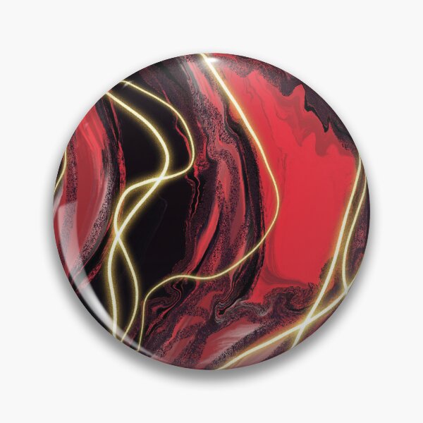 Item preview, Electric red abstract fluid art with gold highlights  designed and sold by navitalidesign.