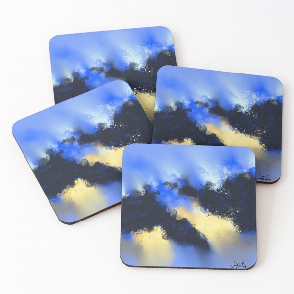 Item preview, The Aftermath - Blue Yellow Black Abstract designed and sold by Joey Santiago.