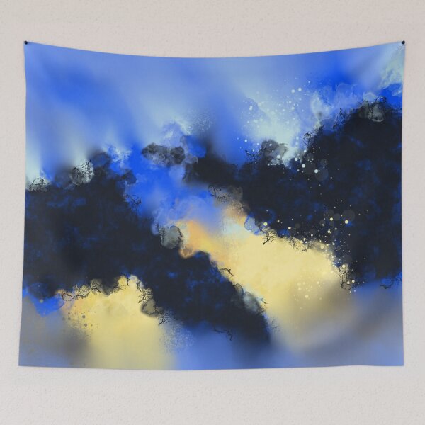 Item preview, The Aftermath - Blue Yellow Black Abstract designed and sold by Joey Santiago.