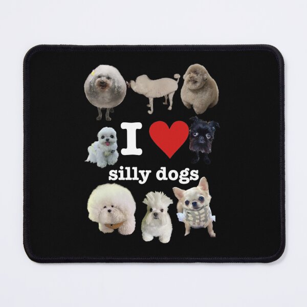 Item preview, WHITE TEXT i ❤️ silly dogs designed and sold by zombiified.