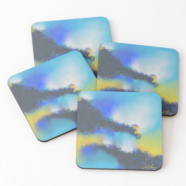 Item preview, Sky Is The Limit - Blue Yellow White Abstract designed and sold by Joey Santiago.