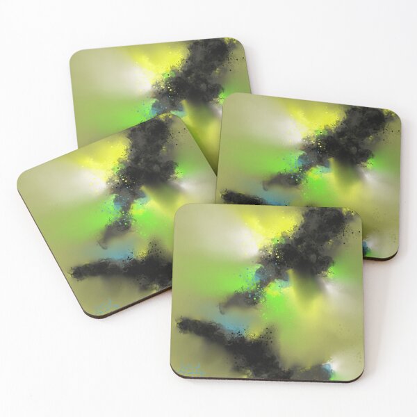 Item preview, Dropping The Ink - Green Yellow Black Abstract designed and sold by Joey Santiago.