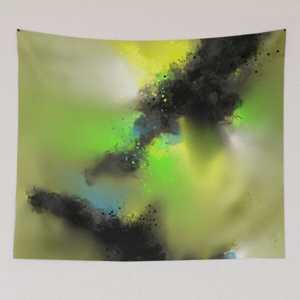 Item preview, Dropping The Ink - Green Yellow Black Abstract designed and sold by Joey Santiago.