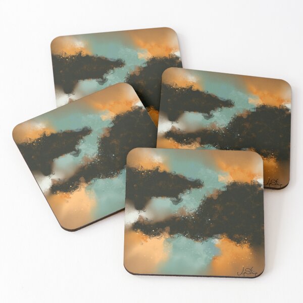 Item preview, Renegade Abstract - Orange Blue Turquoise Black Abstract designed and sold by Joey Santiago.