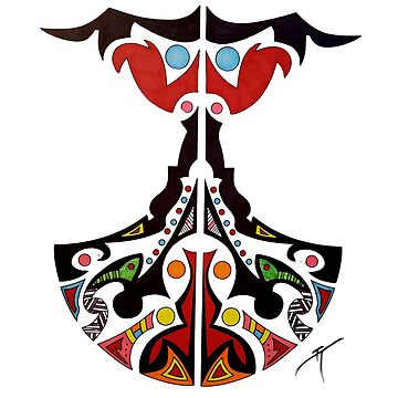 Artwork thumbnail, New Original Tattoo Drawing that is AI-Generated Coloring Page "Tribal Angel" by Cracker3