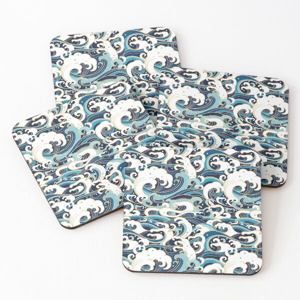 Item preview, Marine Pattern with Water Waves Style designed and sold by Teravill.