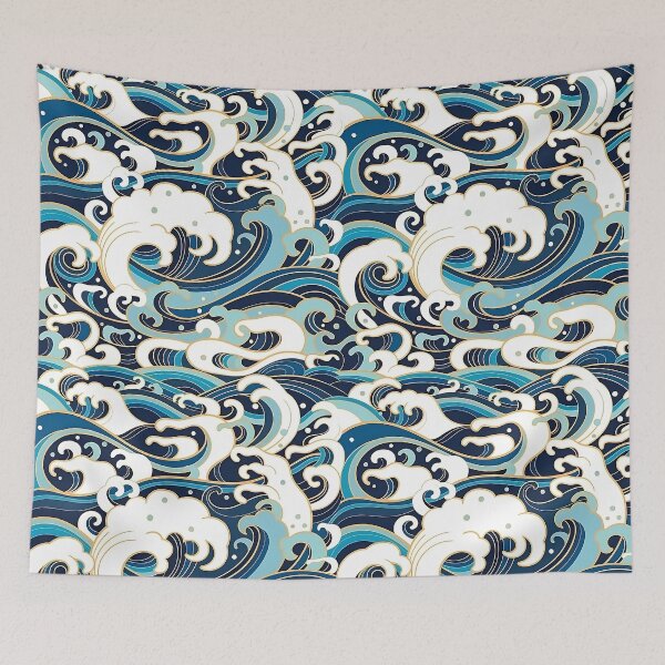 Item preview, Marine Pattern with Water Waves Style designed and sold by Teravill.