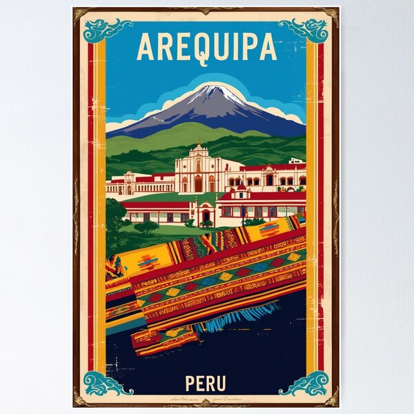 Item preview, Arequipa Peru Vintage Travel Tourism  designed and sold by TravelersGems.