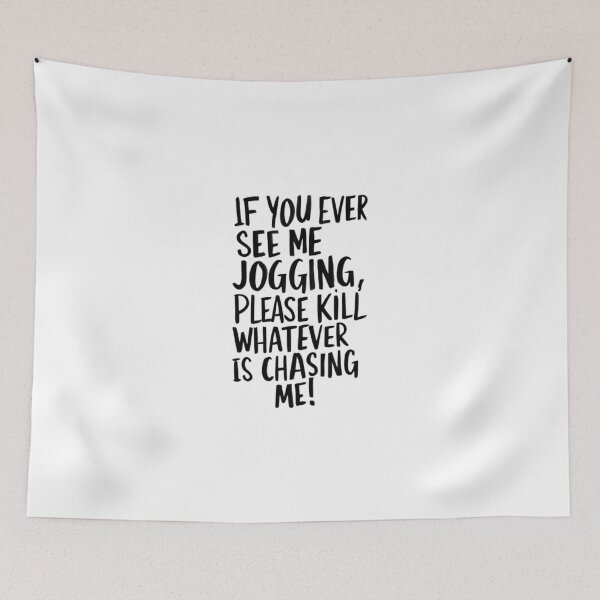 Item preview, anti jogging, FunnyFits70, meme, funny, humor, funny exercise, hilarious, funny slogan, fitness enthusiast, jogging humor, sarcastic, running joke, funny workout, funny fitness gear, dad joke,  designed and sold by FunnyFits70.