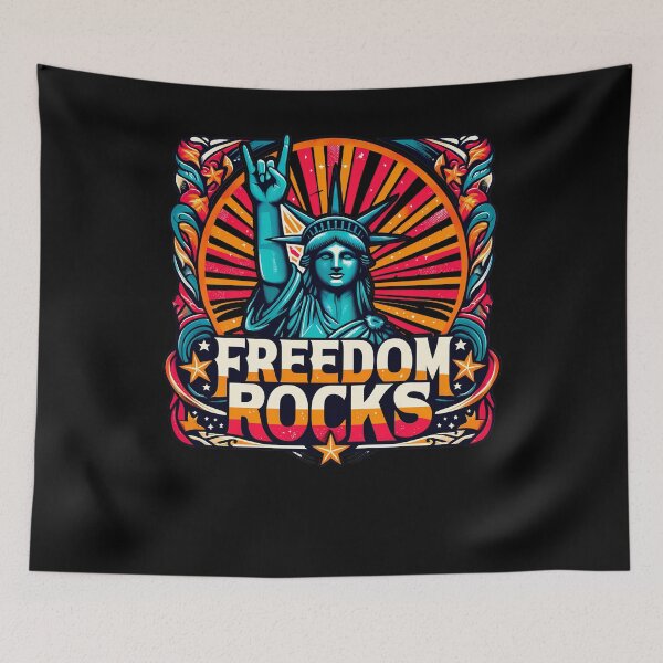 Item preview, Statue of Liberty Freedom Rocks USA Flag 4th July Retro  designed and sold by smartrocket.