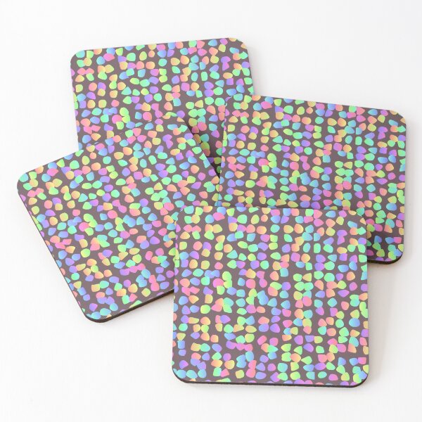 Item preview, Coffee Rainbow Candy Joy Blobs Happy Party Pattern designed and sold by EvergreenMotifs.