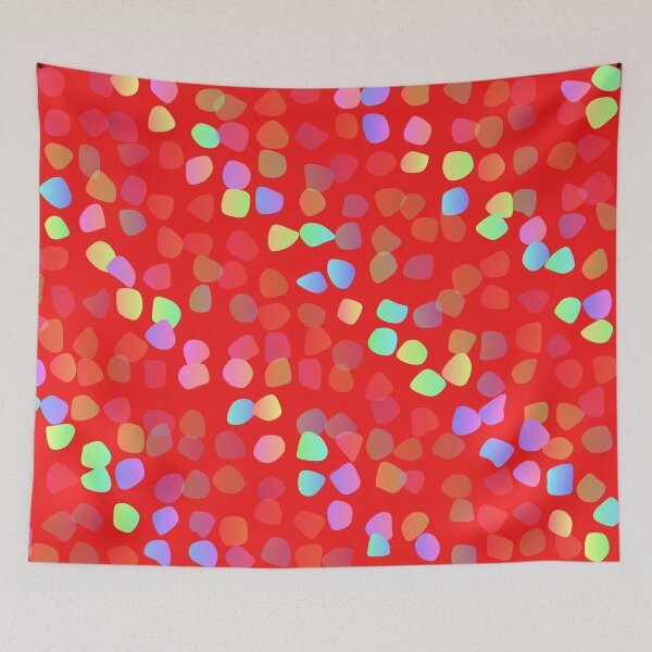 Item preview, Cherry Rainbow Candy Joy Blobs Happy Party Pattern designed and sold by EvergreenMotifs.