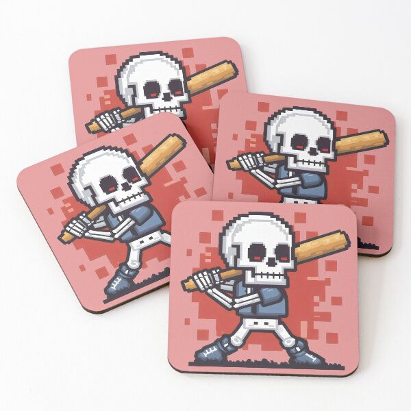 Item preview, Pixelated Skeleton Baseball designed and sold by Delusion Tees.