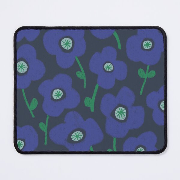 Artikelvorschau, Handgezeichnetes Blumenmuster in tiefem Blau entworfen und verkauft von SaryandSaff.