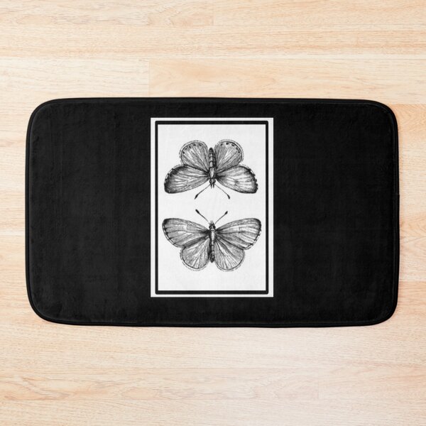 Item preview, Vintage Butterfly Black and White Block Print designed and sold by MountMercantile.