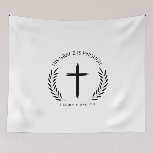 Item preview, His Grace is Enough,Christian Bible Verse ,Christian Gospel Quotes, Inspirational Christian Woman Design designed and sold by mattlee20.