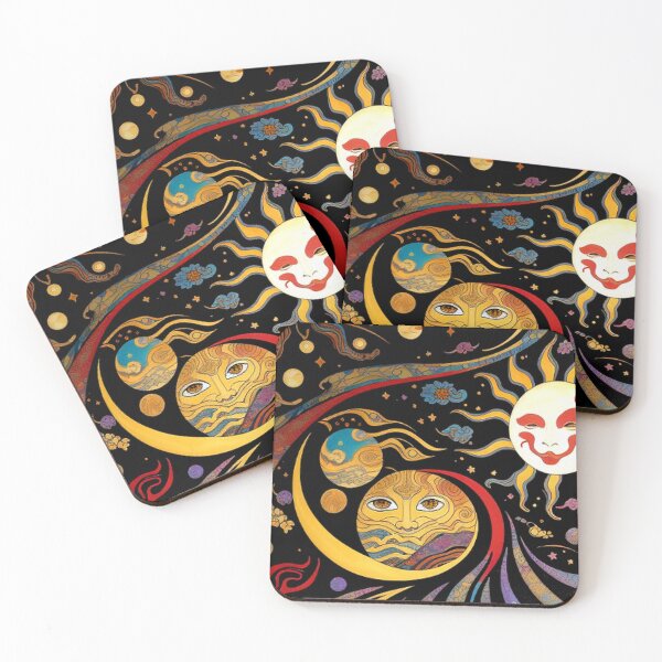 Item preview, Classic Vintage Abstract Suns Moons Stars  designed and sold by TheDarkWardrobe.