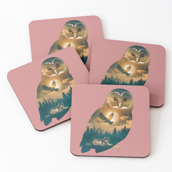 Item preview, owl  nature animals fox wolf moon forest trees animal wilderness wolves wildlife blue wolf night designed and sold by thechoice1.