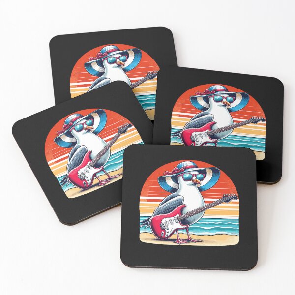 Item preview, Funny Seagull With Beach Hat And Electric Guitar Art designed and sold by Dressed For  Duty.