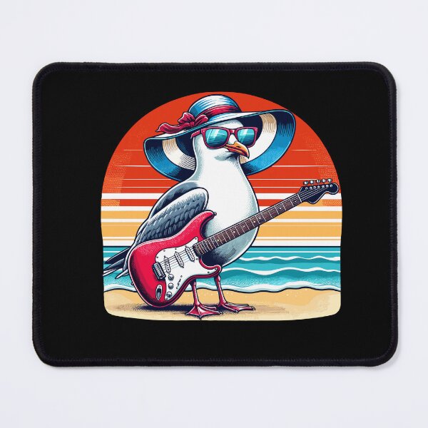 Item preview, Funny Seagull With Beach Hat And Electric Guitar Art designed and sold by Dressed For  Duty.
