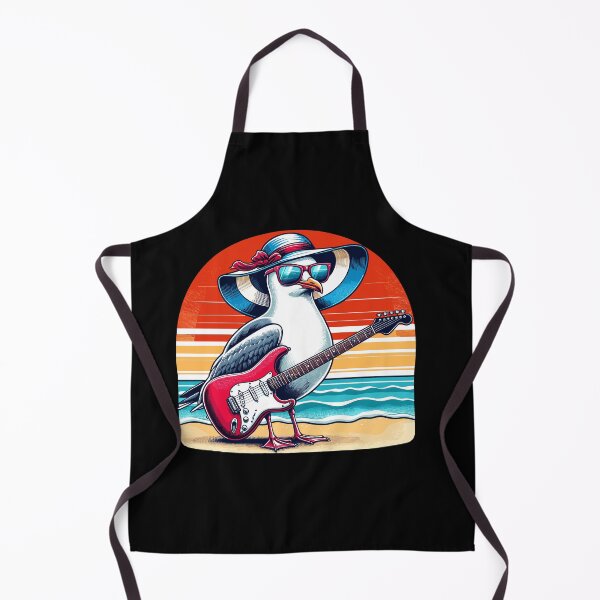 Item preview, Funny Seagull With Beach Hat And Electric Guitar Art designed and sold by Dressed For  Duty.
