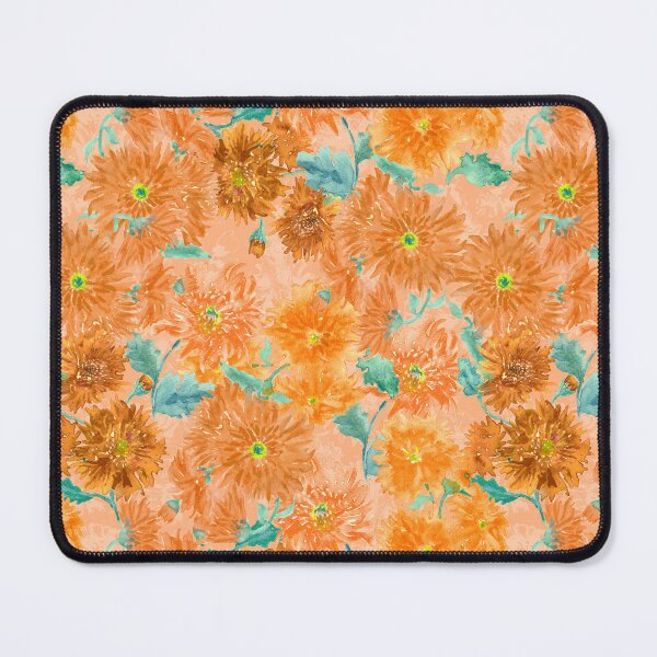 Item preview, Orange Floral Pattern Watercolor Painting designed and sold by Jaana Day.
