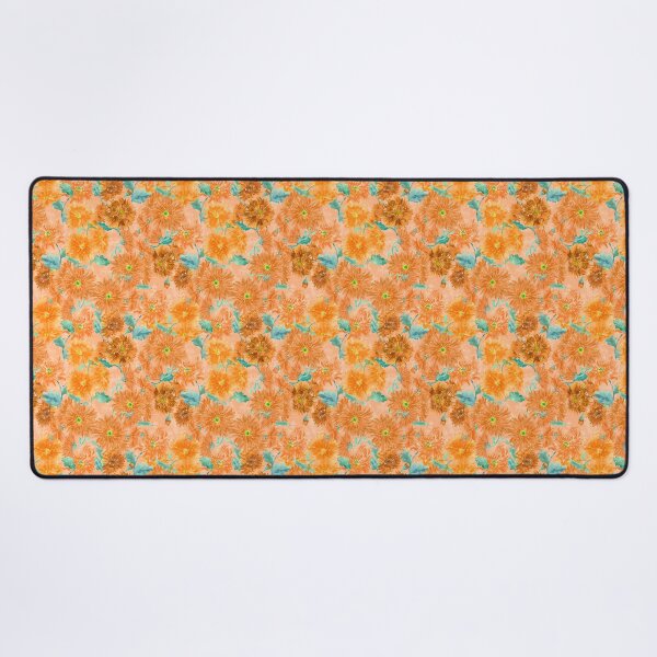 Item preview, Orange Floral Pattern Watercolor Painting designed and sold by Jaana Day.