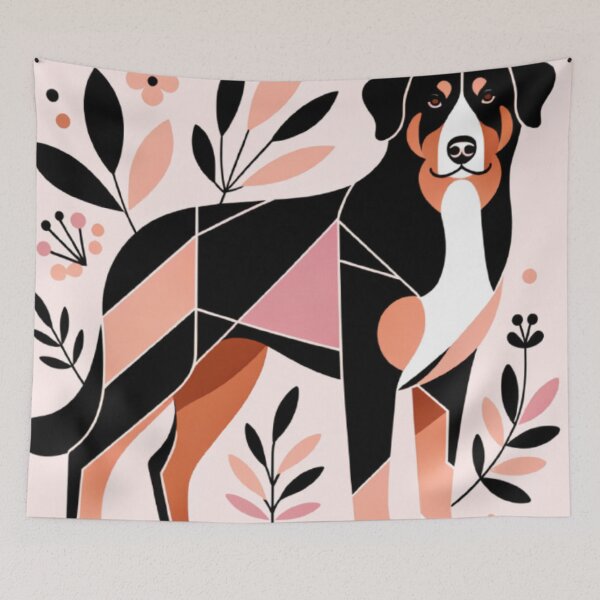 Item preview, Abstract Appenzeller Sennenhund Floral Art designed and sold by TheAnimalZ00.