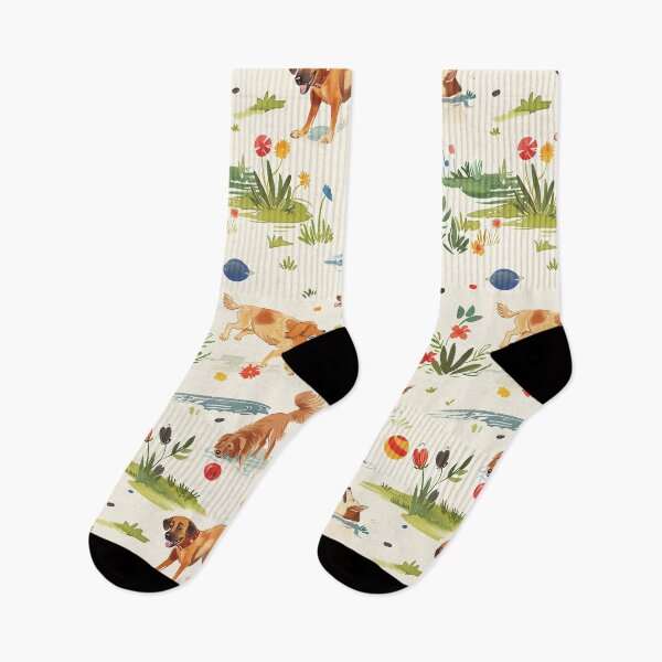 Item preview, Delightful watercolor pattern of dogs enjoying various activities designed and sold by DMay-art.