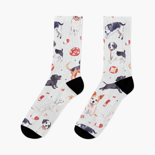 Item preview, Delightful watercolor pattern of dogs enjoying various activities designed and sold by DMay-art.