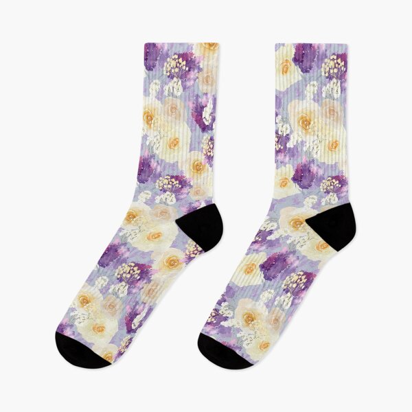 Item preview, Flores con estampado floral morado y amarillo designed and sold by Jaana Day.