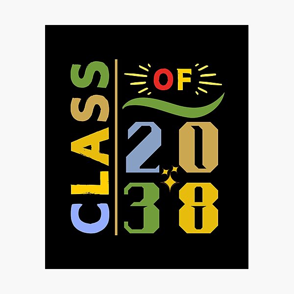 Item preview, Elementary School Students Class of 2038 Colorful Typographic Design designed and sold by Raise2Shine.