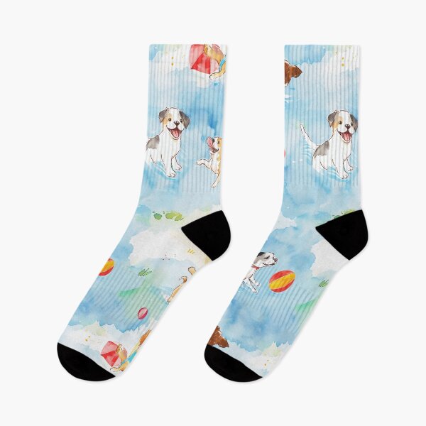 Item preview, Delightful watercolor pattern of dogs enjoying various activities designed and sold by DMay-art.