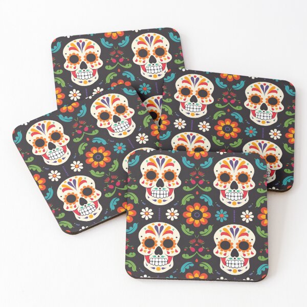 Item preview, Mexican Day of the dead skulls 2 Calaveras Dia De Los Muertos Pattern designed and sold by LD ART.