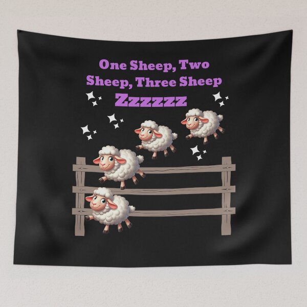 Item preview, Funny Counting Sheep Jumping Over A Fence, ZZzzz designed and sold by AlienOccupation.
