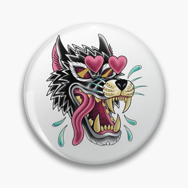 Item preview, Love Wolf Traditional Tattoo Flash  designed and sold by aandersontattoo.