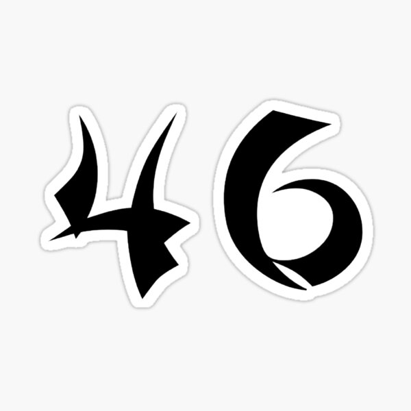 46, forty-six, black, shangai Sticker