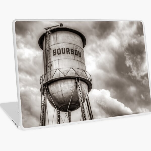 Item preview, Bourbon Water Tower Whiskey Barrel With Clouds - Sepia Edition designed and sold by Gregory Ballos.