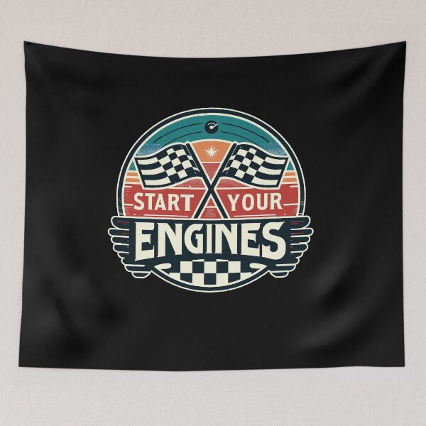 Item preview, Start Your Engines Funny Saying Raceday Race Car designed and sold by Dressed For  Duty.