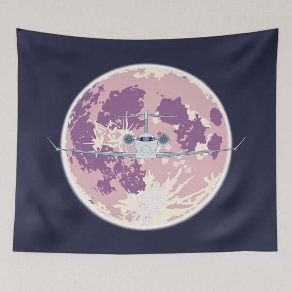 Item preview, Bombardier Challenger 350 Jet Purple Moon Night Flight Design designed and sold by skye-studio.