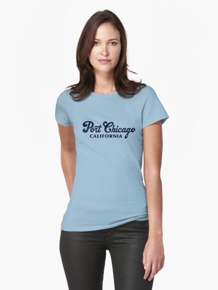 Thumbnail 1 of 3, Fitted T-Shirt, Port Chicago California (Navy) designed and sold by PortChicago.