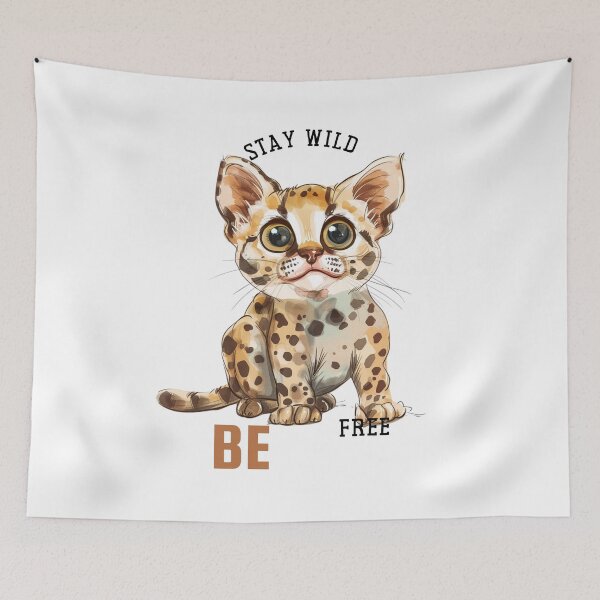 Item preview, Stay wild be free. Big cat. Cute wild leopard cub designed and sold by Anastasiia Yurevych.
