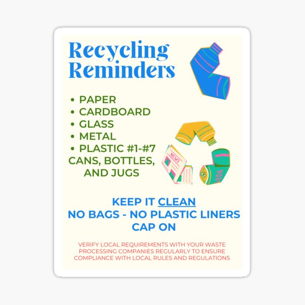 Item preview, General Recycling Reminders designed and sold by PanhdleprideInk.
