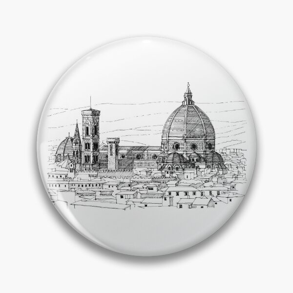 Item preview, Santa Maria del Fiore Firenze Florence hand drawing architecture black and white monochrome architectural drawing designed and sold by junyangcaidraw.