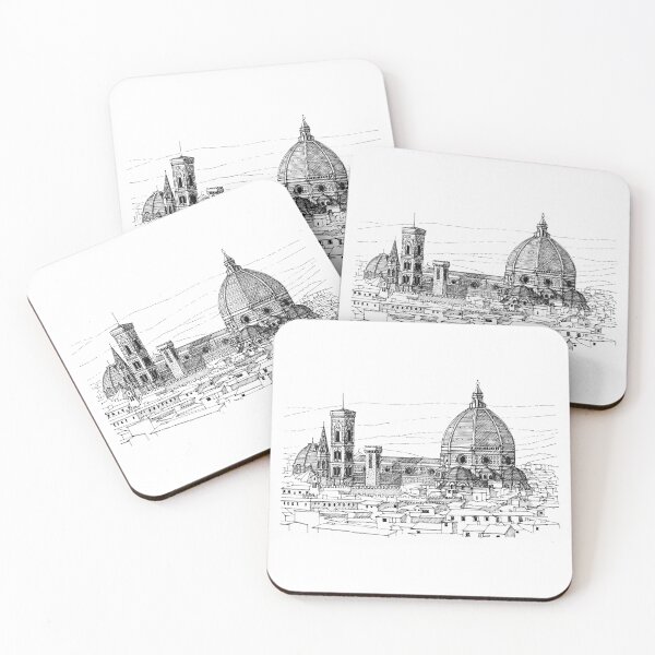 Item preview, Santa Maria del Fiore Firenze Florence hand drawing architecture black and white monochrome architectural drawing designed and sold by junyangcaidraw.