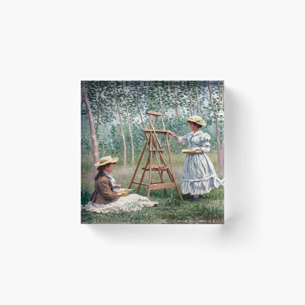 Aperçu de l'œuvre Dans les bois à Giverny, Blanche Hoschedé à son chevalet  créée et vendue par artdesignsnow.